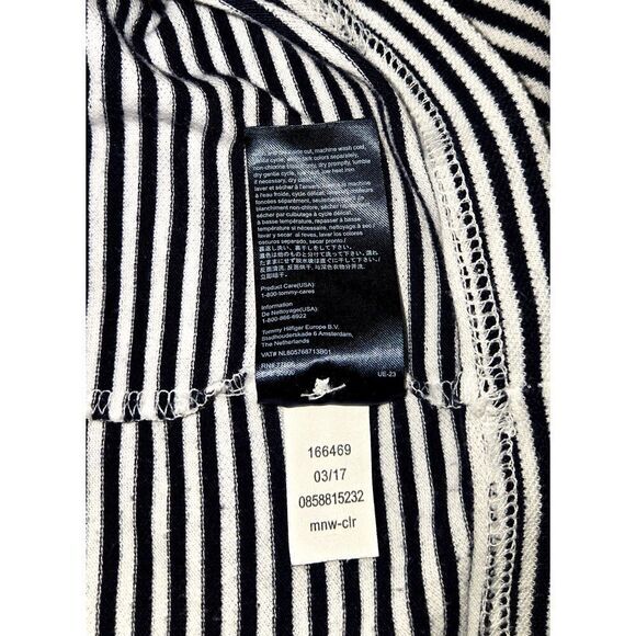 Tommy Hilfiger Mens Custom Fit Striped Polo Shirt Blue White Nautical Classic XL - Picture 5 of 5